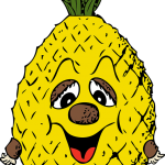 Yellow cartoon pineapple-kids-nutrients-fruits-and-vegetables