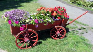 A Wagon With Flower-landscping-ideas-for-front-yards